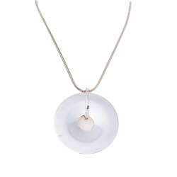 Pre Owned Frey Wille Floral Symphony Fire Enamel Palladium Plated Pendant Necklace