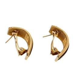 Frey Wille Multicolor Fire Enamel Gold Plated Hoop Earrings