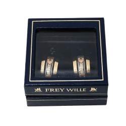 Frey Wille Multicolor Fire Enamel Gold Plated Hoop Earrings