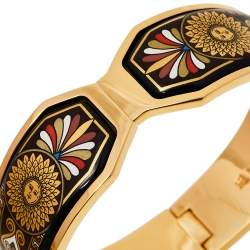 Pre Owned Frey Wille Vintage Greco Roman Sun Fire Enamel Gold Plated Contessa Clasp Bracelet