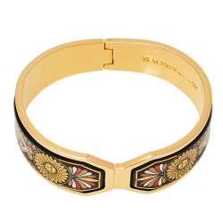 Pre Owned Frey Wille Vintage Greco Roman Sun Fire Enamel Gold Plated Contessa Clasp Bracelet