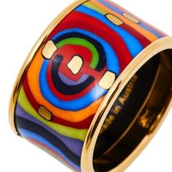 Pre Owned Frey Wille Hommage à Hundertwasser Spirit of Life Multicolor Fire Enamel Band Ring Size 53