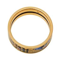 Pre Owned Frey Wille Gold Plated Fire Enamel Band Ring Size EU 55