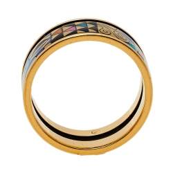 Pre Owned Frey Wille Gold Plated Fire Enamel Band Ring Size EU 55