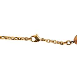 Pre Owned Frey Wille Vintage Egyptian Cleopatra Fire Enamel Gold Plated Half Moon Pendant Necklace