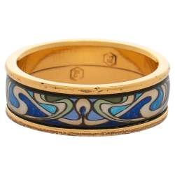 Pre Owned Frey Wille Gold Plated Hommage à Alphonse Mucha Band Ring Size EU 50