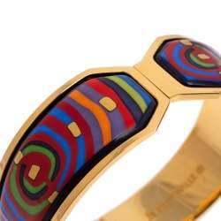 Pre Owned Frey Wille Hommage à Hundertwasser Spiral of Life Multicolor Fire Enamel Contessa Bracelet