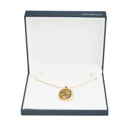 Pre Owned Frey Wille Hommage à Gustav Klimt Gold Plated Waterdrop Pendant Necklace