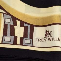 Pre Owned Frey Wille Black Hommage à Gustav Klimt Silk Scarf