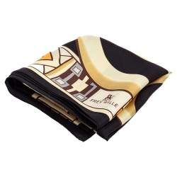 Pre Owned Frey Wille Black Hommage à Gustav Klimt Silk Scarf