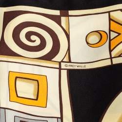 Pre Owned Frey Wille Black Hommage à Gustav Klimt Silk Scarf