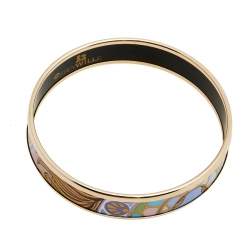 Pre Owned Frey Wille Hommage à Alphonse Mucha Fire Enamel Mullticolor Gold Plated Miss Bangle