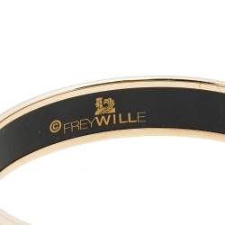 Pre Owned Frey Wille Hommage à Alphonse Mucha Fire Enamel Mullticolor Gold Plated Miss Bangle