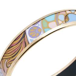 Pre Owned Frey Wille Hommage à Alphonse Mucha Fire Enamel Mullticolor Gold Plated Miss Bangle