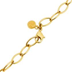 Pre Owned Frey Wille Magic Sphinx Pink Fire Enamel Gold Plated Flower Pendant Necklace