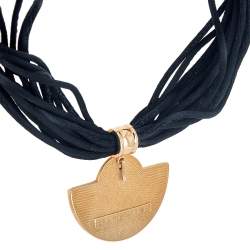 Pre Owned Frey Wille Hundertwasser Street Rivers Halfmoon Pendant Multi Cord Necklace