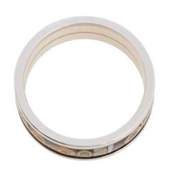 Pre Owned Frey Wille Multicolor Fire Enamel Palladium Plated Band Ring Size 52.5