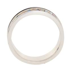 Pre Owned Frey Wille Multicolor Fire Enamel Palladium Plated Band Ring Size 52.5