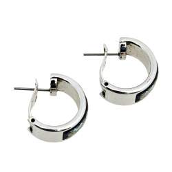 Pre Owned Frey Wille Multicolor Fire Enamel Palladium Plated Hoop Earrings