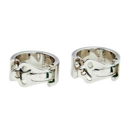 Pre Owned Frey Wille Multicolor Fire Enamel Palladium Plated Hoop Earrings