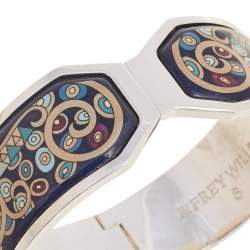 Pre Owned Frey Wille Multicolor Fire Enamel Palladium Plated Cuff Bracelet