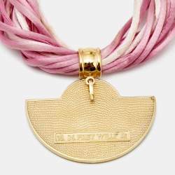 Pre Owned Frey Wille Hommage à Alphonse Mucha Fire Enamel Half Moon Pendant Multi Cord Necklace