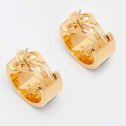 Pre Owned Frey Wille Hommage à Alphonse Mucha Fire Enamel Gold Plated Mini Creole Earrings