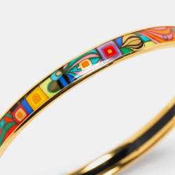 Pre Owned Frey Wille Multicolor Hommage à Hundertwasser Bordered Ultra Bangle