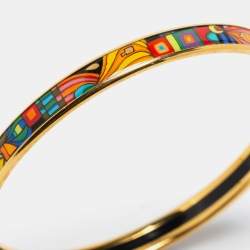 Pre Owned Frey Wille Multicolor Hommage à Hundertwasser Bordered Ultra Bangle 