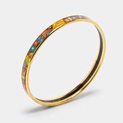 Pre Owned Frey Wille Multicolor Hommage à Hundertwasser Bordered Ultra Bangle 