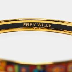 Pre Owned Frey Wille Multicolor Hommage à Hundertwasser Bordered Ultra Bangle 