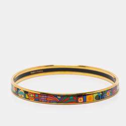 Pre Owned Frey Wille Multicolor Hommage à Hundertwasser Bordered Ultra Bangle 