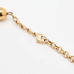 Pre Owned Frey Wille Fire Enamel Gold Plated Multi Strand Silk Cord Halfmoon Pendant Necklace