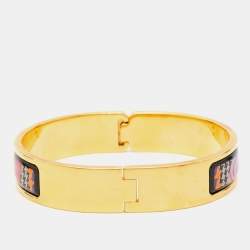 Frey Wille Hommage A’ Gustav Klimt Enamel Gold Plated Ballerina Clasp Bracelet XS