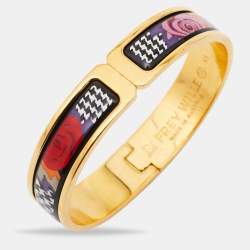 Frey Wille Hommage A’ Gustav Klimt Enamel Gold Plated Ballerina Clasp Bracelet XS
