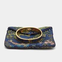 Pre Owned Frey Wille Vintage Lion Motif Fire Enamel Gold Plated Cuff Bracelet