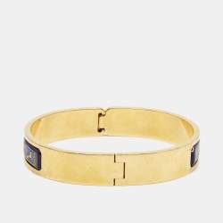 Pre Owned Frey Wille Vintage Lion Motif Fire Enamel Gold Plated Cuff Bracelet