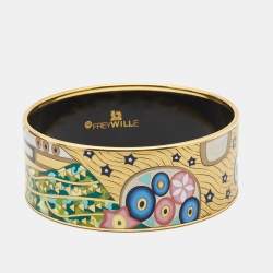 Pre Owned Frey Wille Hommage à Gustav Klimt The Ultimate Kiss Bordered Donna Bangle