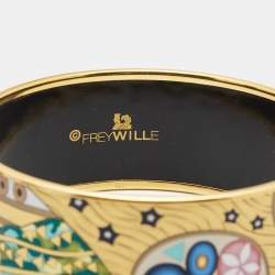 Pre Owned Frey Wille Hommage à Gustav Klimt The Ultimate Kiss Bordered Donna Bangle