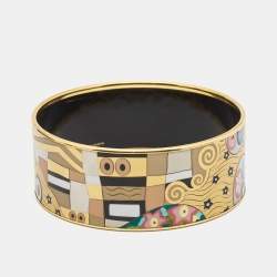 Pre Owned Frey Wille Hommage à Gustav Klimt The Ultimate Kiss Bordered Donna Bangle
