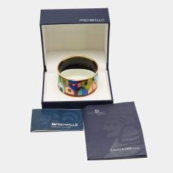 Pre Owned Frey Wille Hommage à Hundertwasser Street Rivers Bordered Wide Bracelet