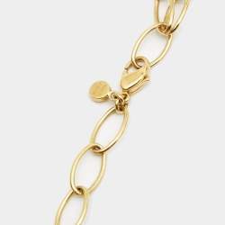 Pre Owned Frey Wille Hommage À Alphonse Mucha Fire Enamel Luna Piena Gold Tone Pendant Necklace