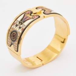 Pre Owned Frey Wille Vintage Fire Enamel Gold Tone Bracelet