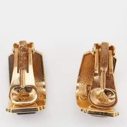 Frey Wille Vintage Fire Enamel Gold Tone Clip On Earrings