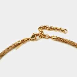 Frey Wille Golf Tone Fire Enamel & Black Fabric Interchangable Chain Pendant Necklace
