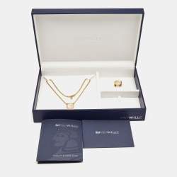 Frey Wille Magic Sphinx Fire Enamel Gold Plated Ring & Necklace Set