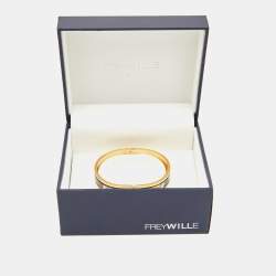 Pre Owned Frey Wille Fire Enamel Gold Tone Bangle Bracelet