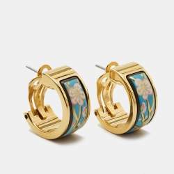 Frey Wille Fire Enamel Gold Tone Earrings