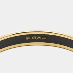 Frey Wille Enamel Gold Tone Bangle Bracelet