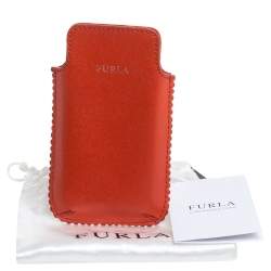 Furla Orange Leather Phone Case 